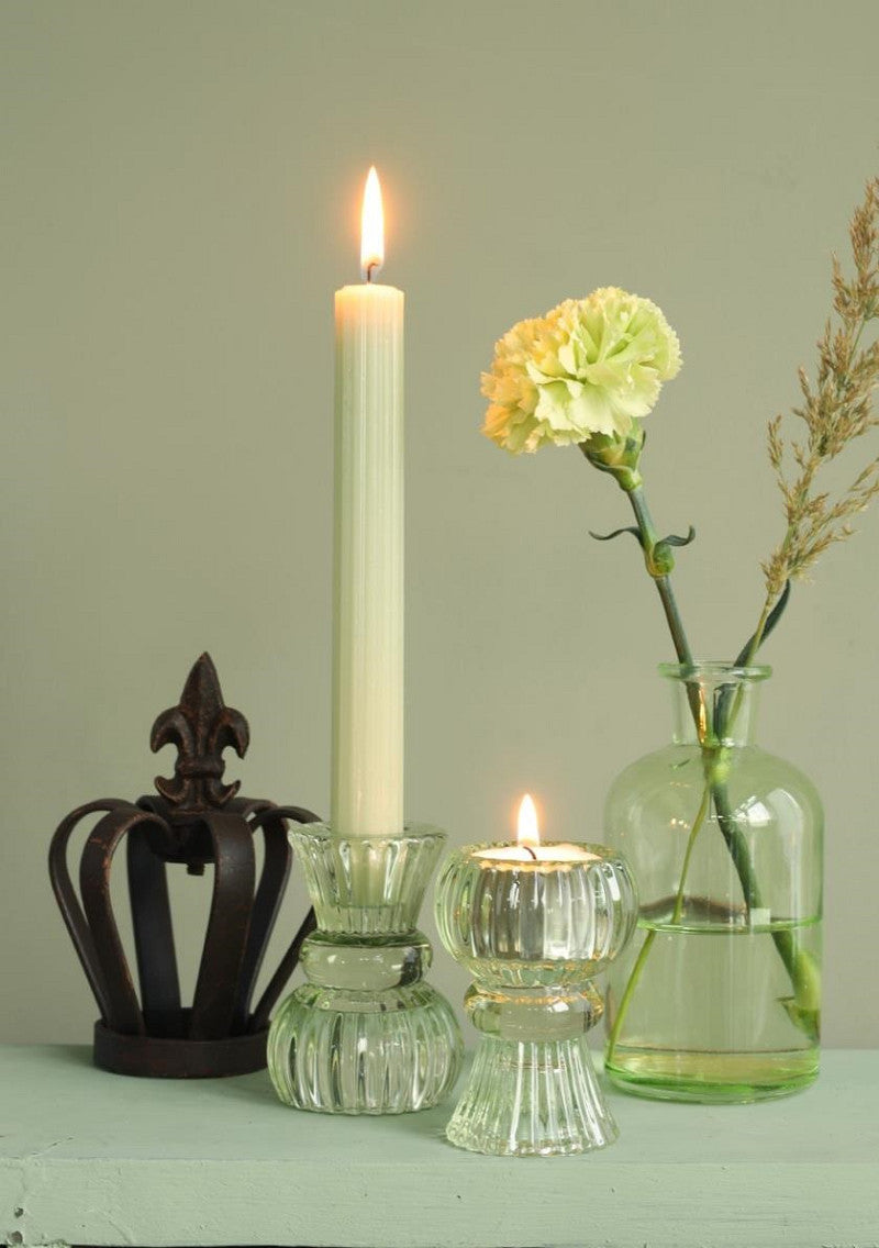 Duo candle holder Nora Ø6 x h.8 cm light green