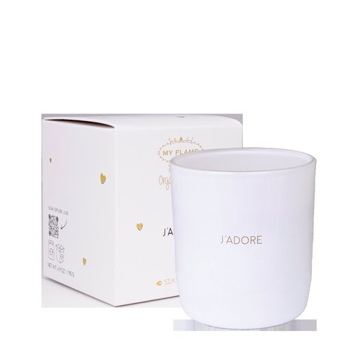 SALE My Flame Lifestyle Scented soy candle in glass with bracelet White J'adore — My Flame