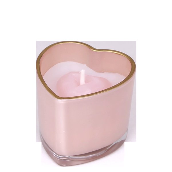 SALE My Flame Lifestyle Scented soy candle in heart shaped glass Pink You make my heart melt — My Flame