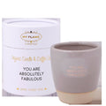 SALE My Flame Lifestyle Soy candle in coffee cup Sand You are absolutely fabulous — My Flame