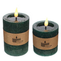 Ideas 4 Seasons LED Rustic Pillar Candle Ø7 h. 10 cm Moss green w. timer