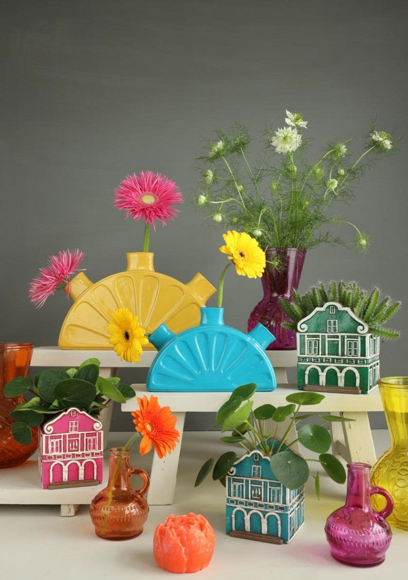 Vase Kristal 3 ass. Ø13 h.18 cm orange