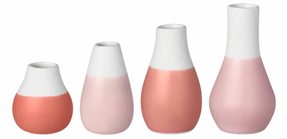 Rader Mini pastel vases Set of 4pcs red Diameter4cm Height.4.5-8cm — Räder