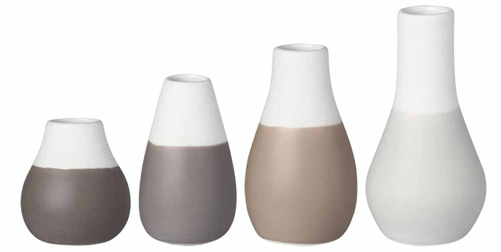 Rader Mini pastel vases Set of 4pcs grey Diameter4cm Height.4.5-8cm — Räder