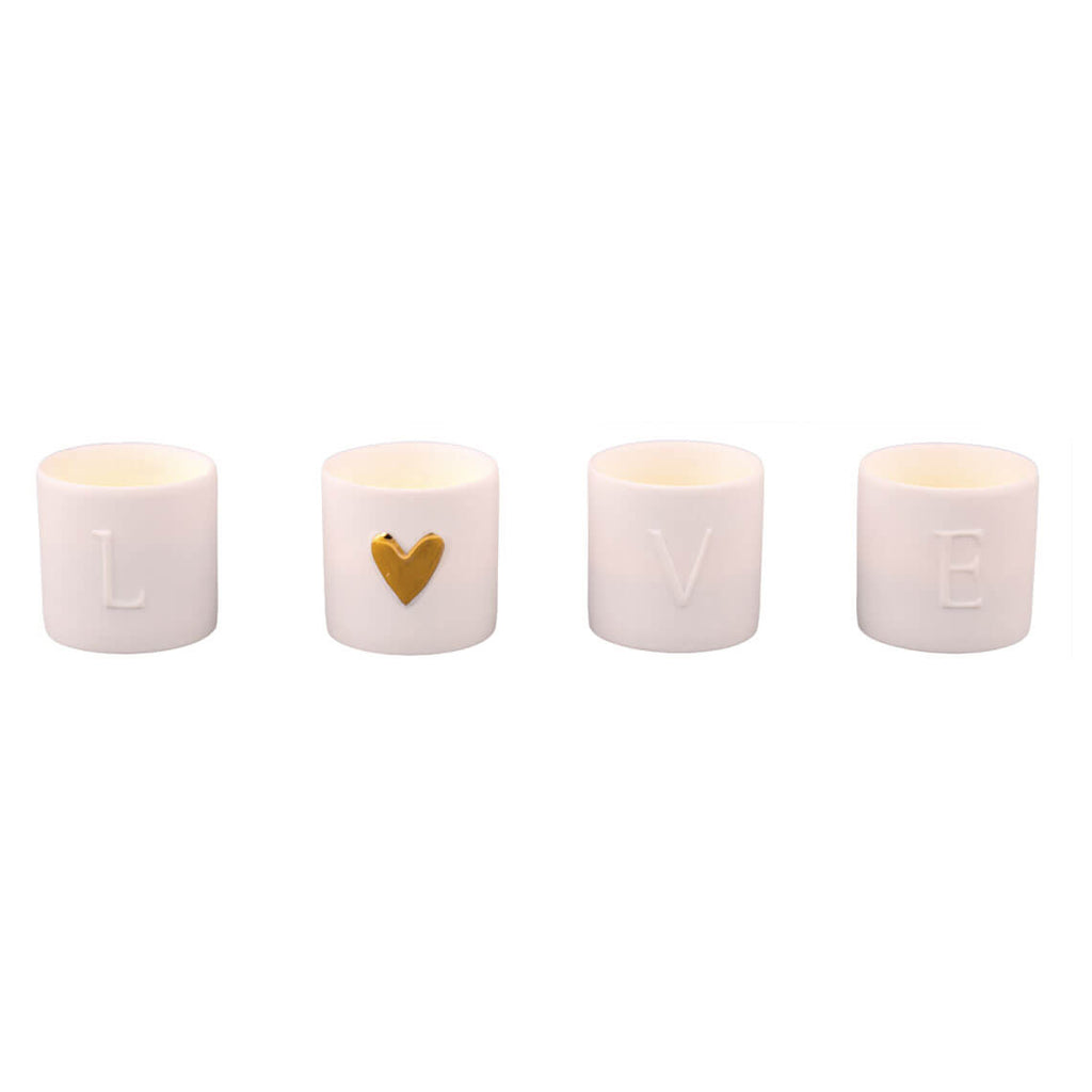 Rader Love ligths Set of 4pcs Diameter4.5cm Height.4.5cm