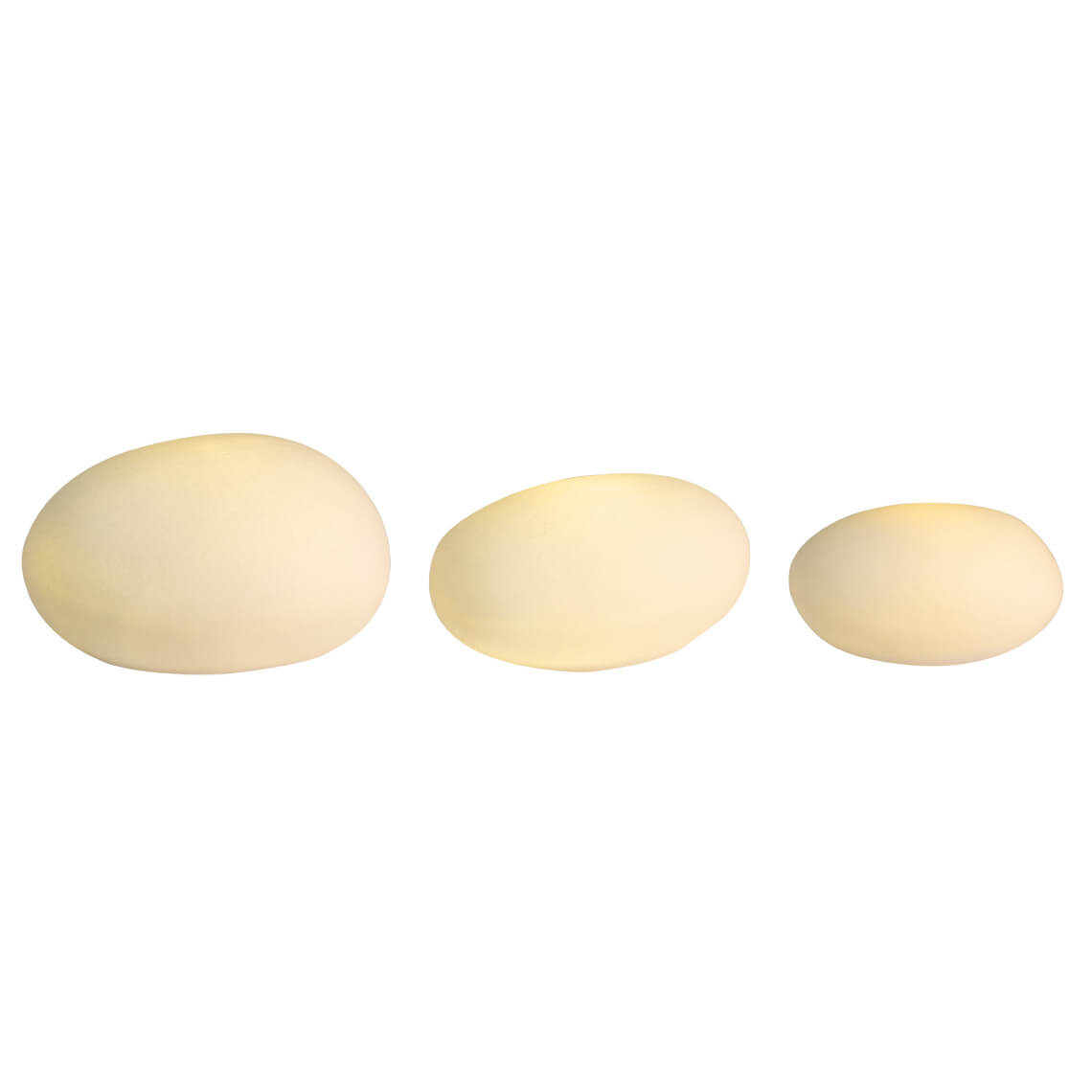 Rader LED light pebble Set of 3pcs 8x4cm-11x6cm LR44