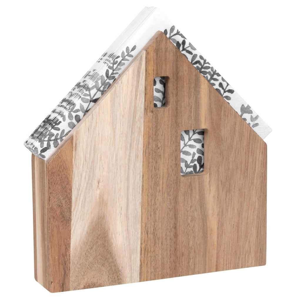 Napkin house large acacia 22x21.5x4cm