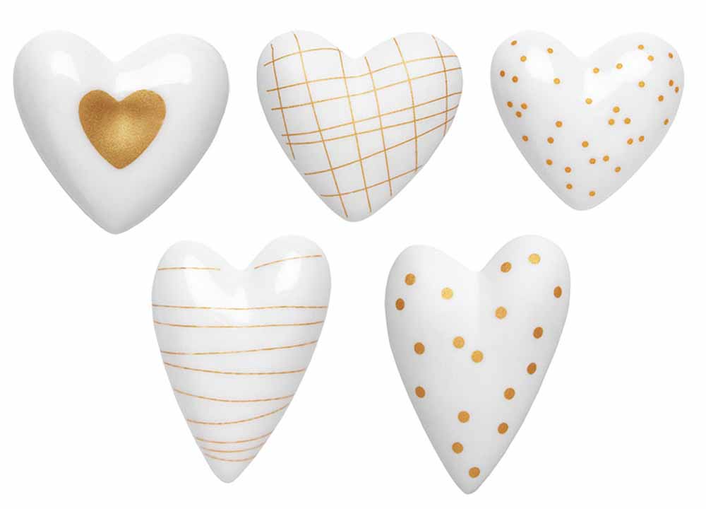 Rader Gold hearts assortment 45pcs (5 Designs each 9pcs) — Räder