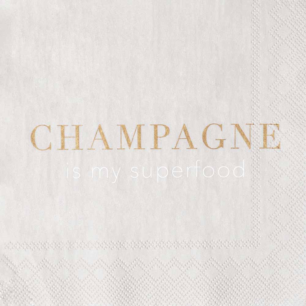 Rader Cocktail napkin Champagne is my superfood 25x25cm - Discontinued 30% Discount — Räder