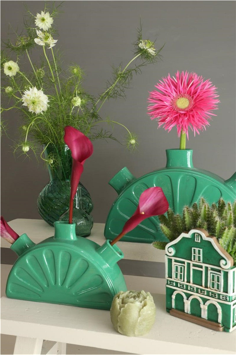 Vase Kristal 3 ass. Ø13 h.18 cm smaragd