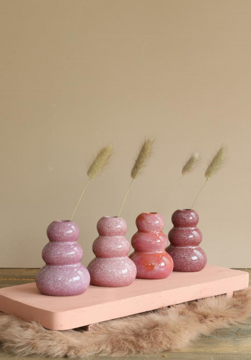 Vase Pebble h.9.5 Ø7 cm pink 4ass colours