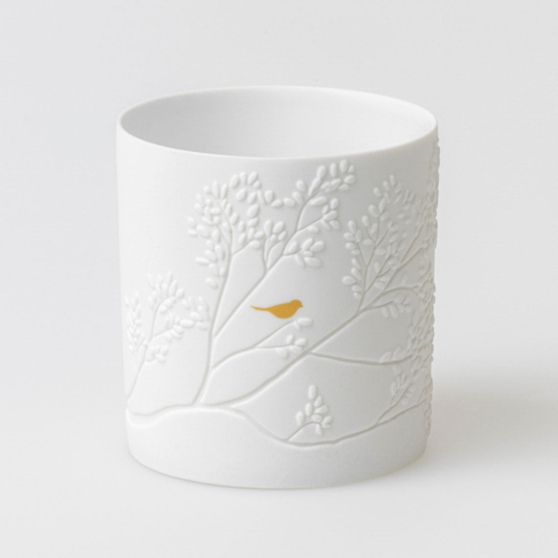 Porcelain light golden bird D.6.5cm H.7cm