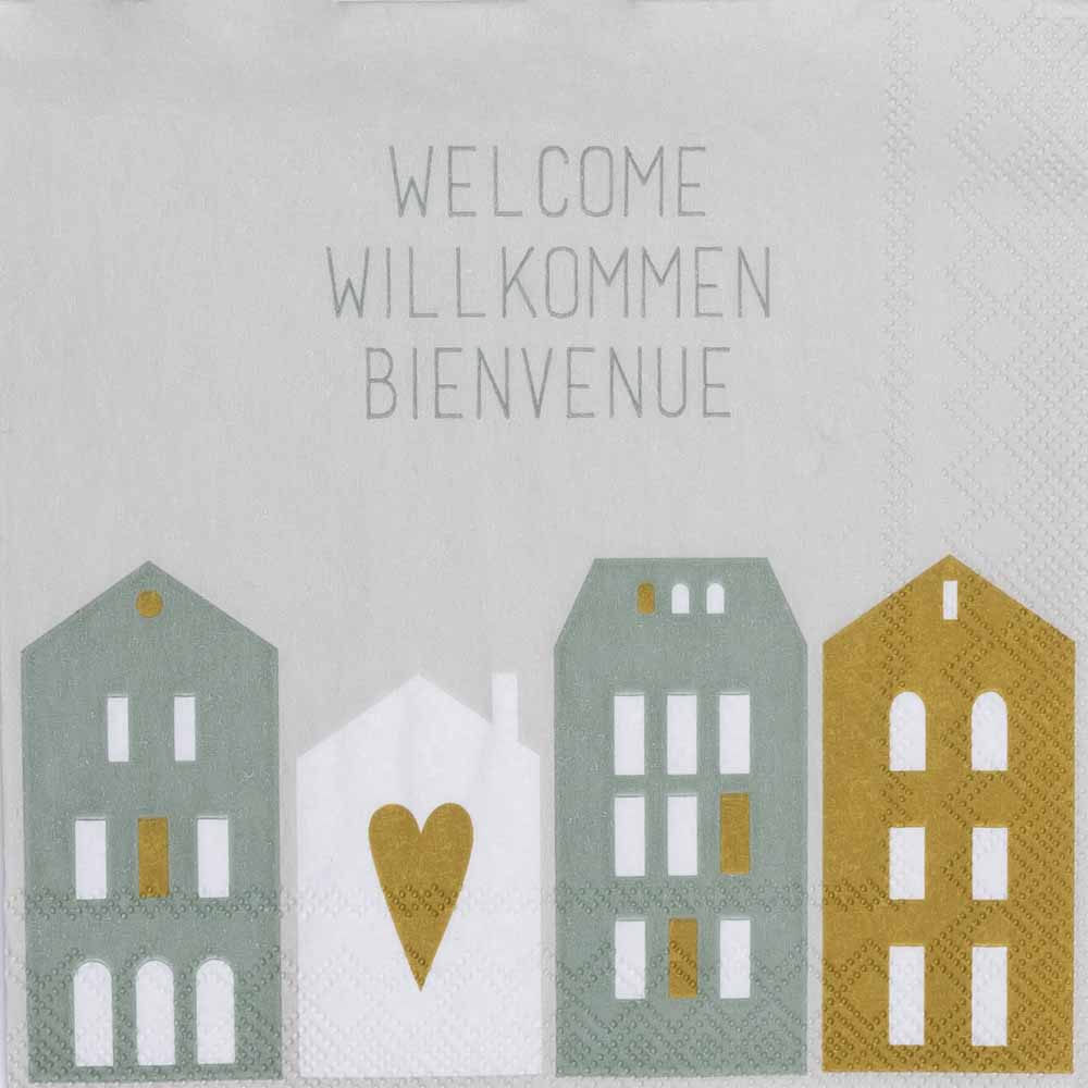 Rader Cocktail napkin 25x25cm Welcome Willkommen Bienvenue — Räder