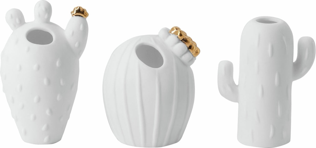 Mini cactus vases 9 Stck.(3 Designs) H.7cm