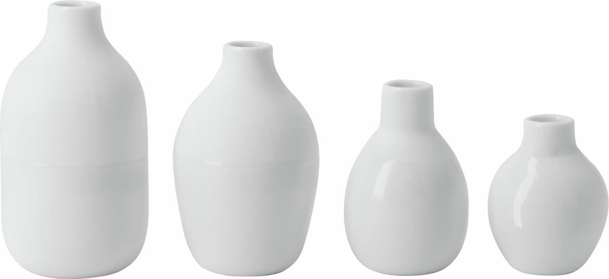 Mini bottle vases white Set 5-8,5x3,5-4,5cm — Räder