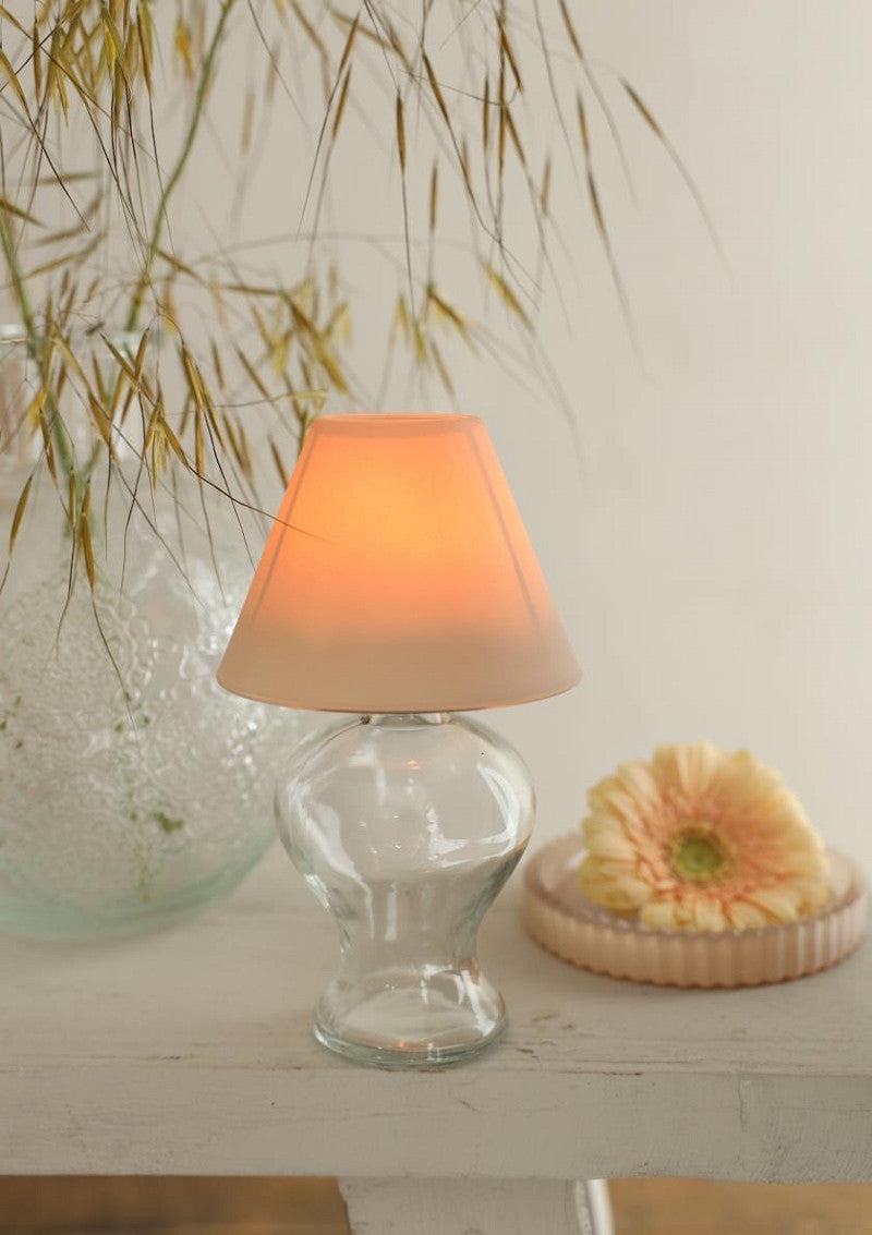 Glass lamp Amber for tealight Ø9 h.16 cm clear-beige