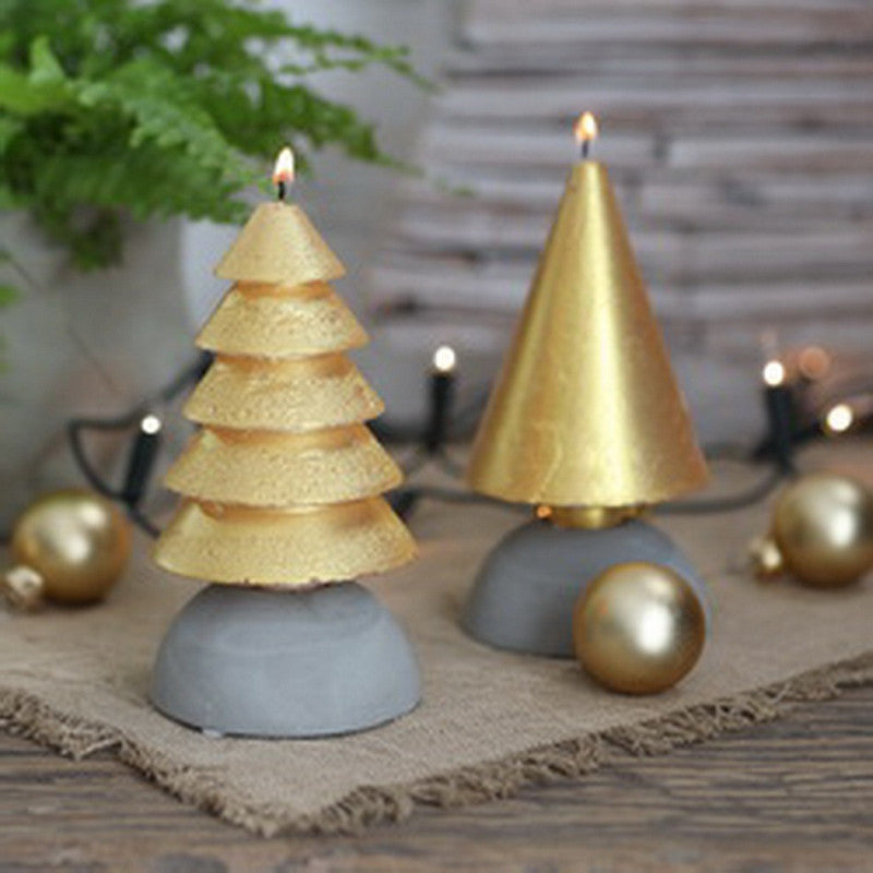 Ideas 4 Seasons Rounded candle holder h.3 Ø7 cm gray