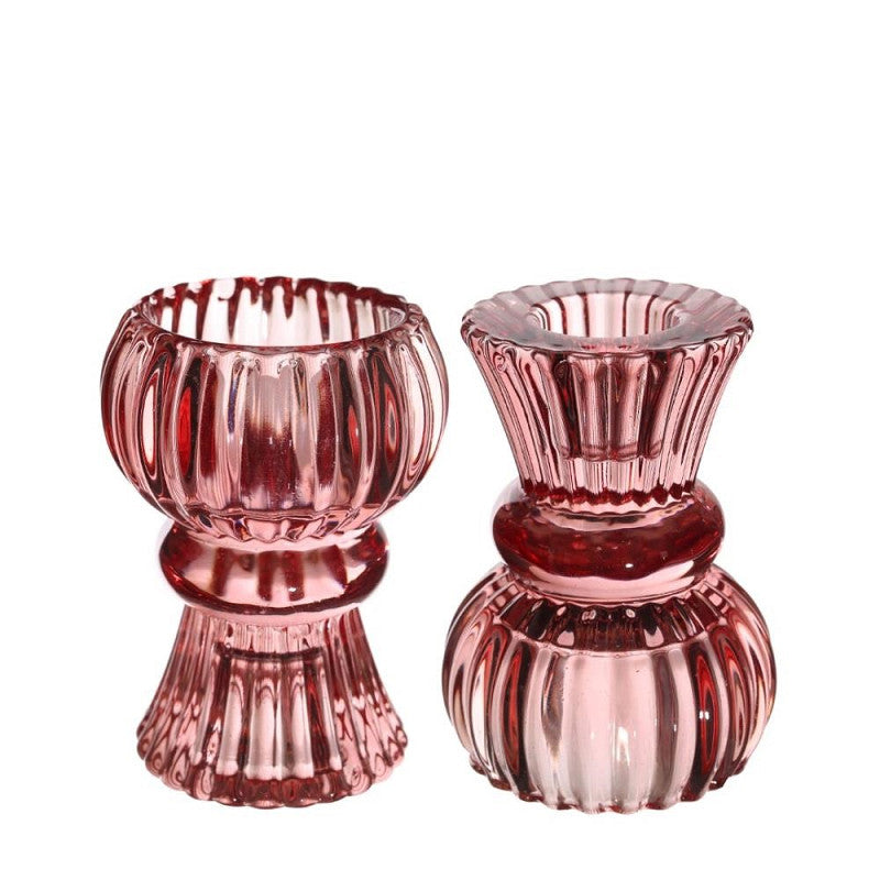 Duo candle holder Nora Ø6 x h.8 cm red