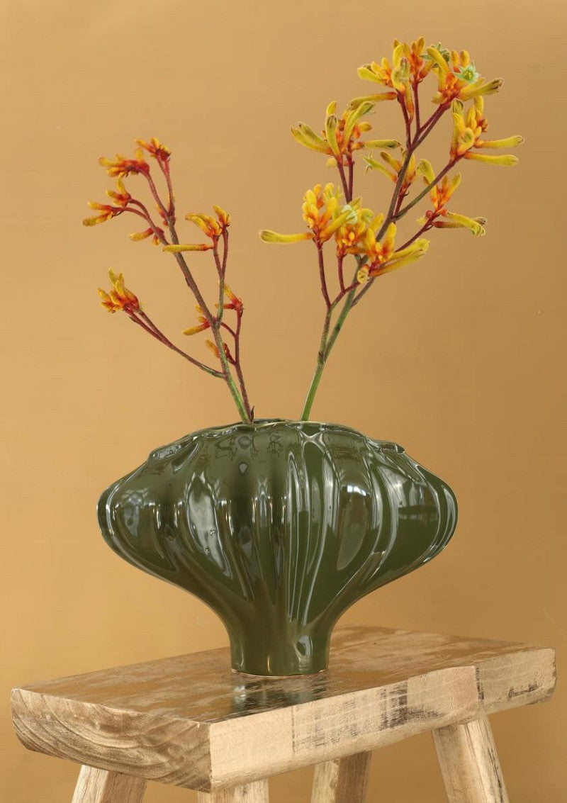 Vase Ayla 27cm x 12cm h 19cm olive