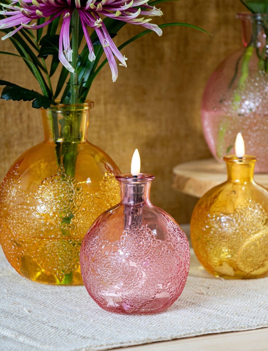 Ideas 4 Seasons Bologna bottle h.12 Ø9,5 cm ocre — Ideas4Seasons