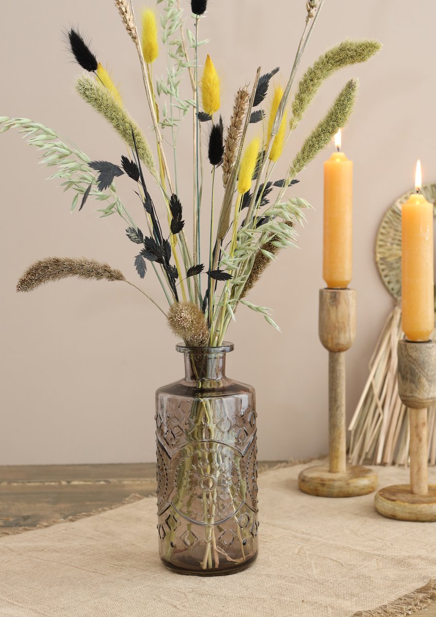 Ideas 4 Seasons Berlin bottle h.21 Ø9 cm gray — Ideas4Seasons
