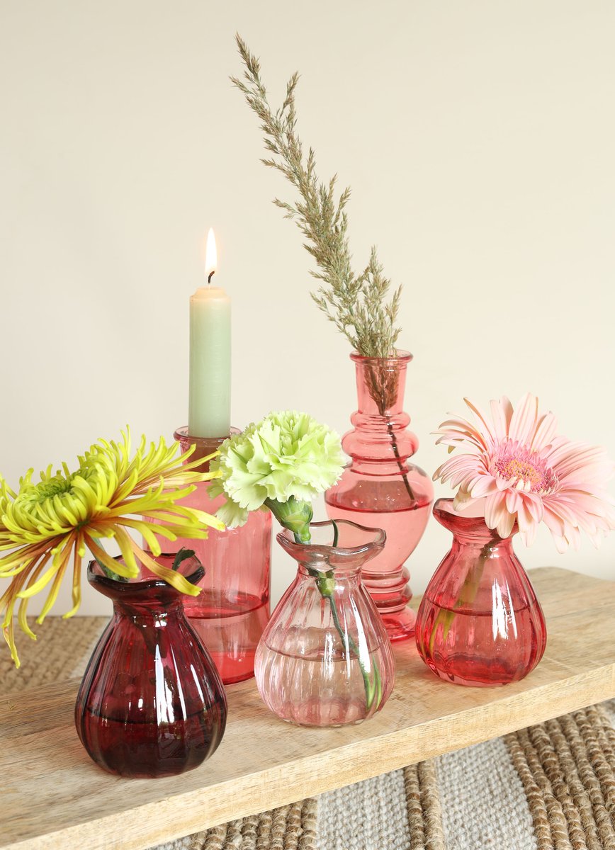Ideas 4 Seasons Fleur vase Ø7 h.9 cm pink ass. — Ideas4Seasons