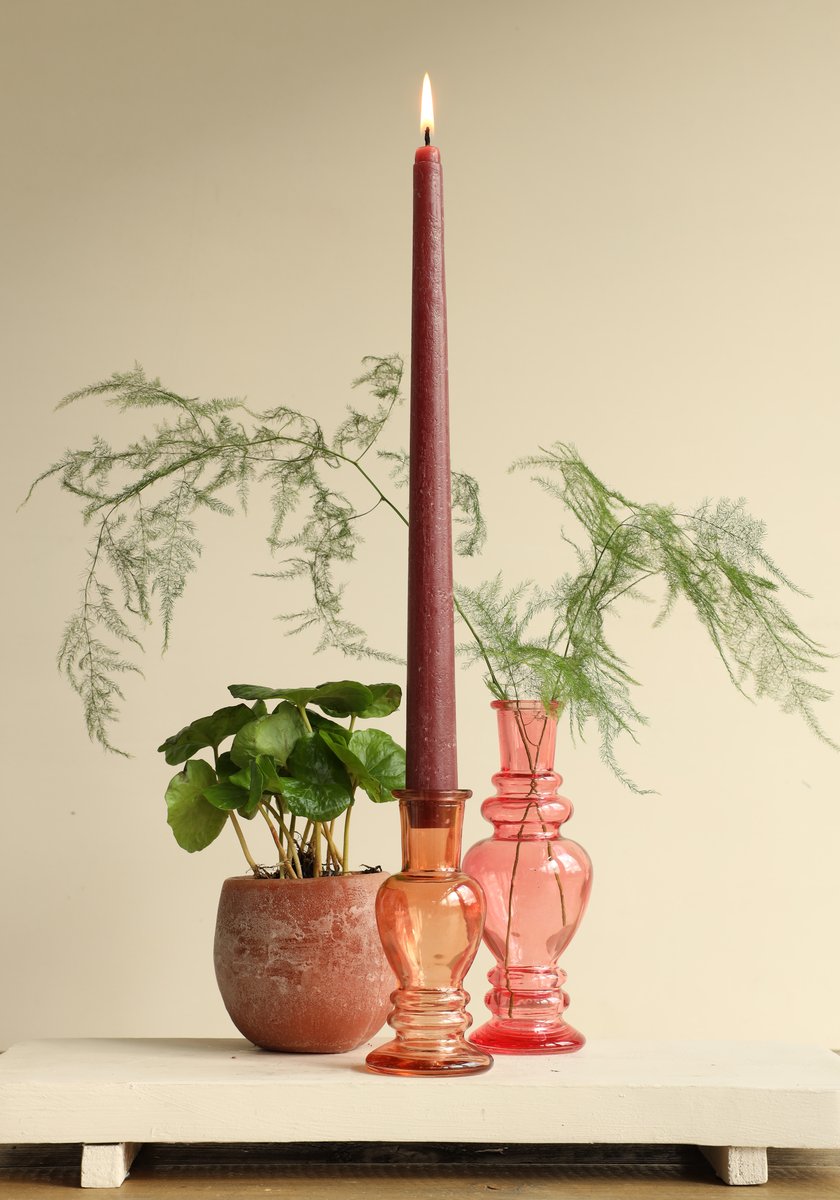 Ideas 4 Seasons Venice vase candle h.11,3 Ø5 amber 2 ass. — Ideas4Seasons