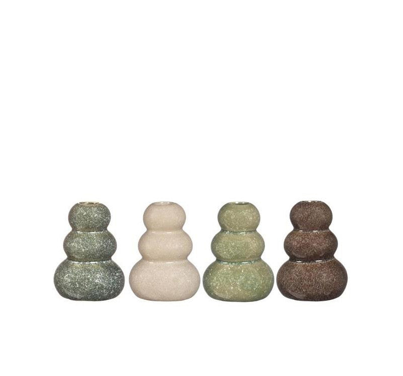 Vase Pebble h.9.5 Ø7 cm green 4ass colours