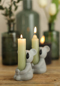 Ideas 4 Seasons Taper candle h.11 cm dusty green set 7 — Ideas4Seasons
