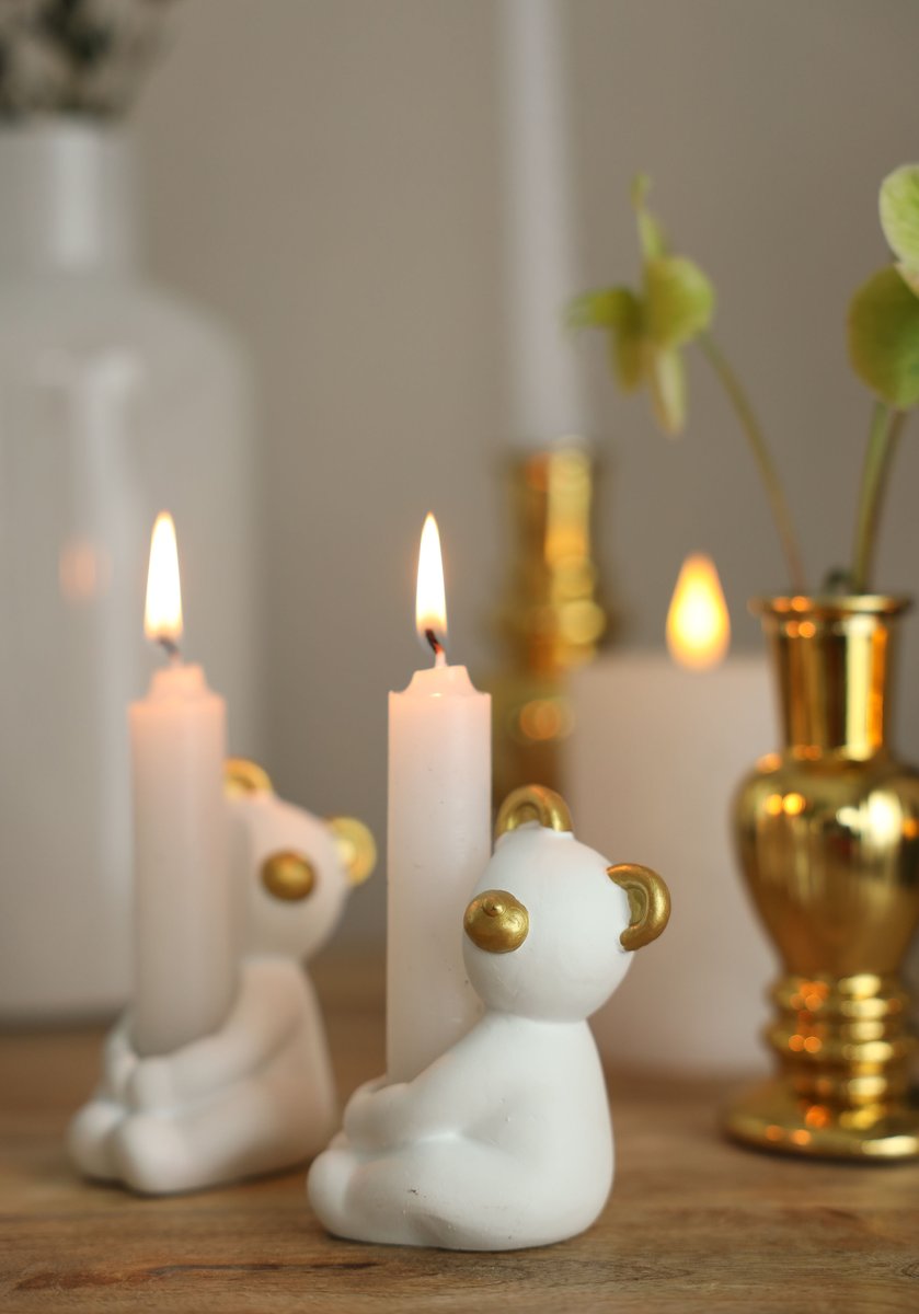 Ideas 4 Seasons Taper candle h.11 cm white set 7 — Ideas4Seasons