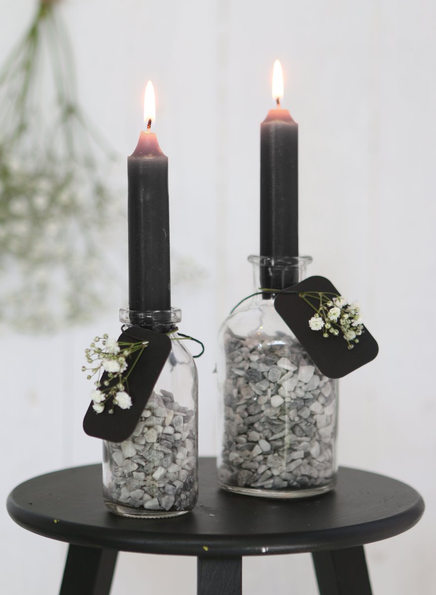 Ideas 4 Seasons Taper candle h.11 cm black set 7 — Ideas4Seasons