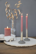 Ideas 4 Seasons Dinner candle Ø2.1 h. 25cm mauve w. gold spray set/2 — Ideas4Seasons
