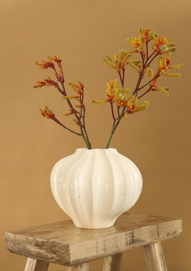 Vase Liva Ø20 h.20 cm creme