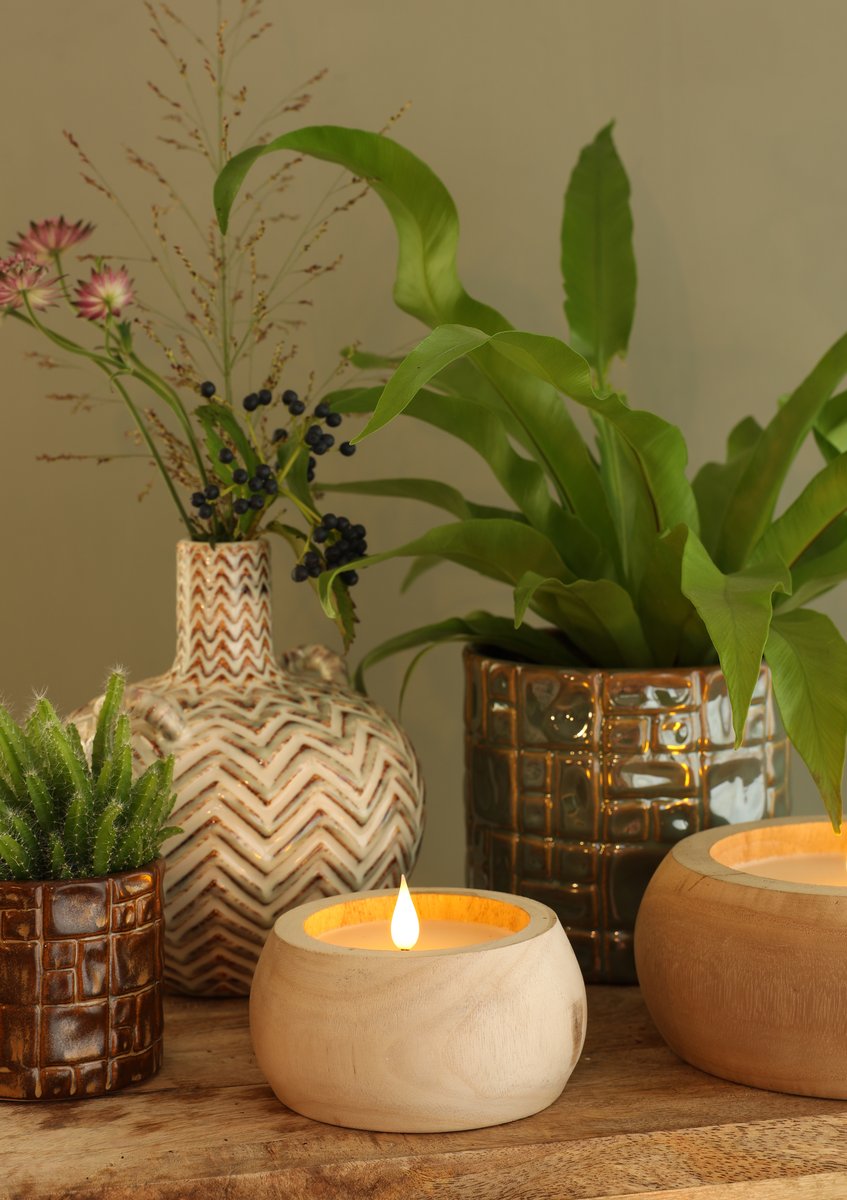 Ideas 4 Seasons Bricks pot Ø7,5 h.6,5 cm olive — Ideas4Seasons
