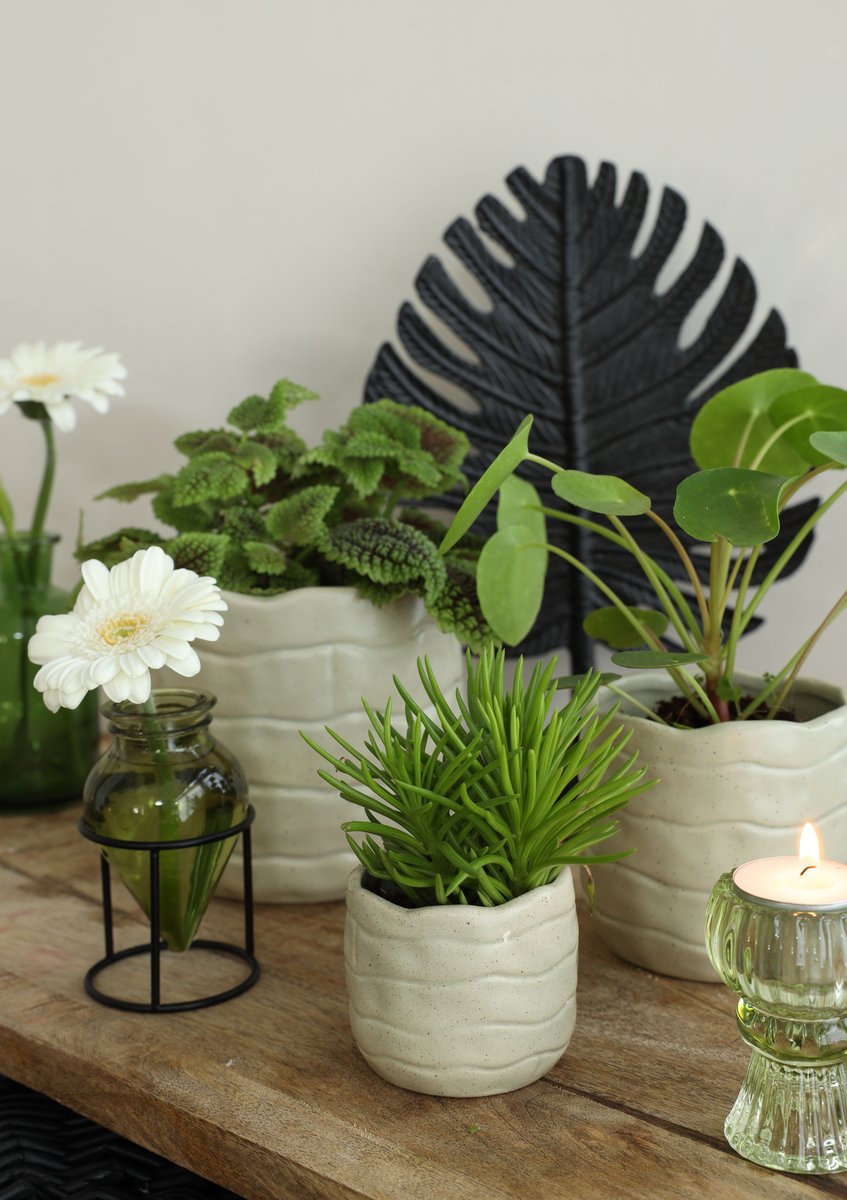 Ideas 4 Seasons Bricks pot Ø7,5 h.6,5 cm creme — Ideas4Seasons