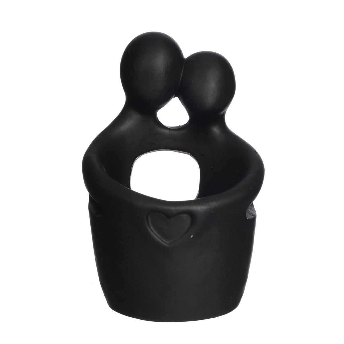 Ideas 4 Seasons Embrace pot for tealight l.8,7 w.8,7 h.13 cm black — Ideas4Seasons
