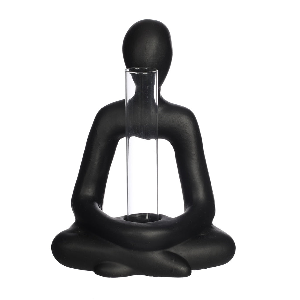 Ideas 4 Seasons Embrace pot with tube l.11,5 w.7,3 h.15,2 cm black — Ideas4Seasons