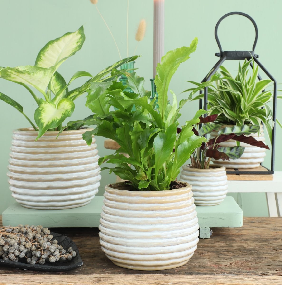 Ideas 4 Seasons Rise pot Ø11.5 h.8.5 cm cream — Ideas4Seasons