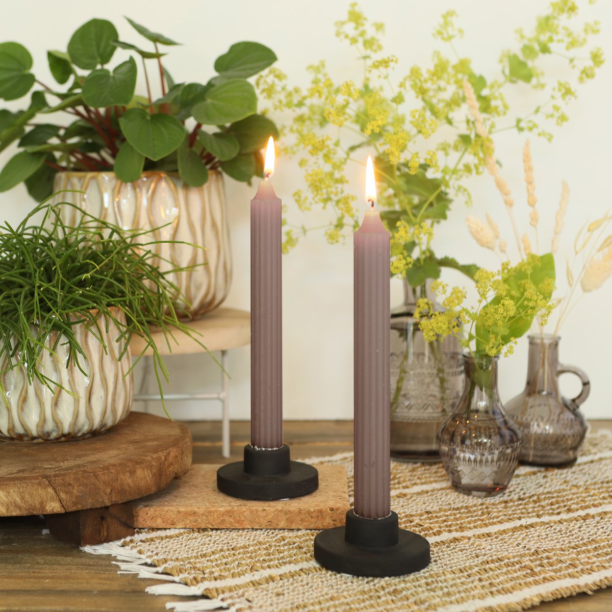 Ideas 4 Seasons Candle holder h.3,3 Ø7 cm matte black — Ideas4Seasons