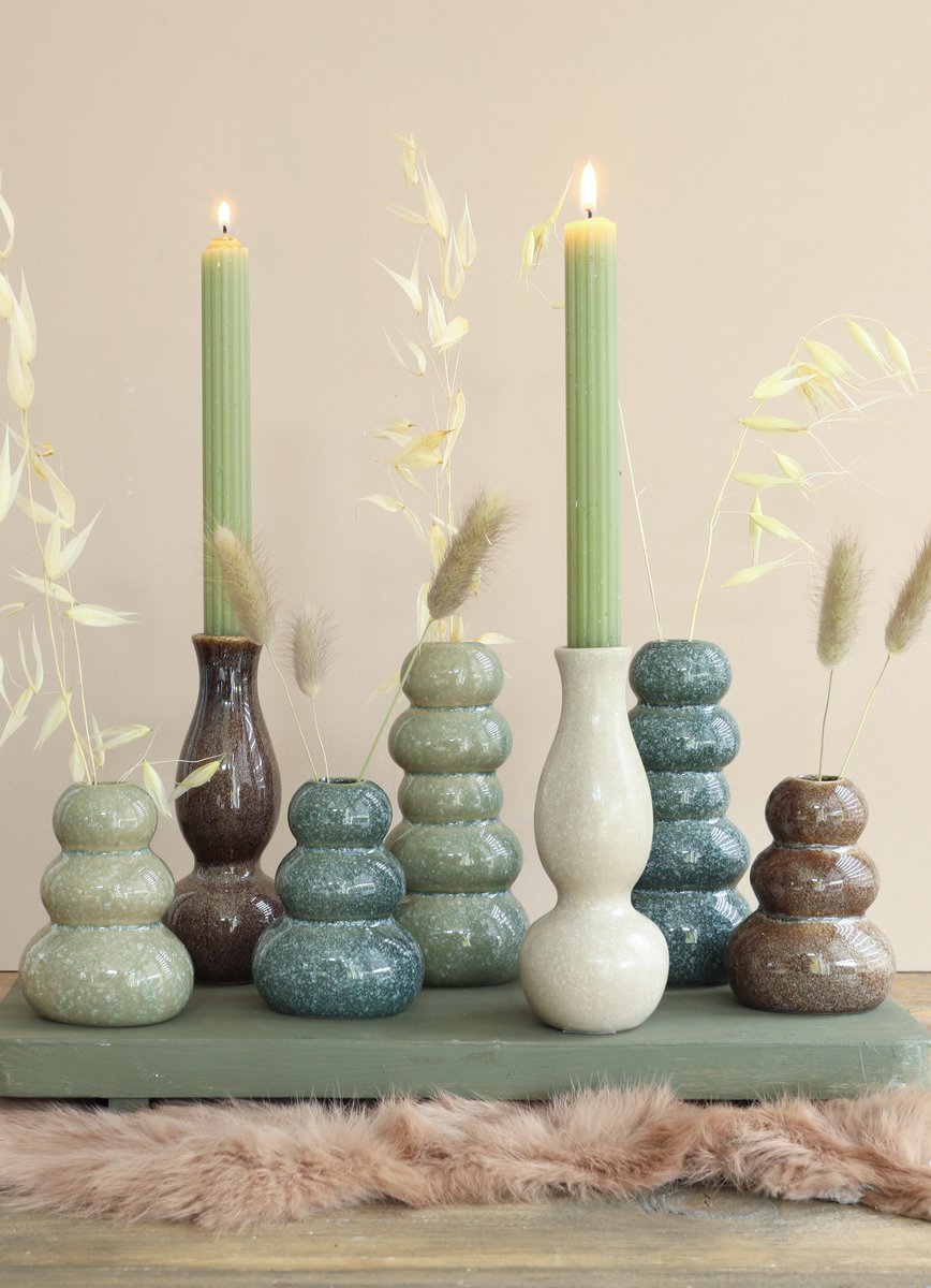 Ideas 4 Seasons vase Pebble h.9.5 Ø7 cm green 4ass colours — Ideas4Seasons