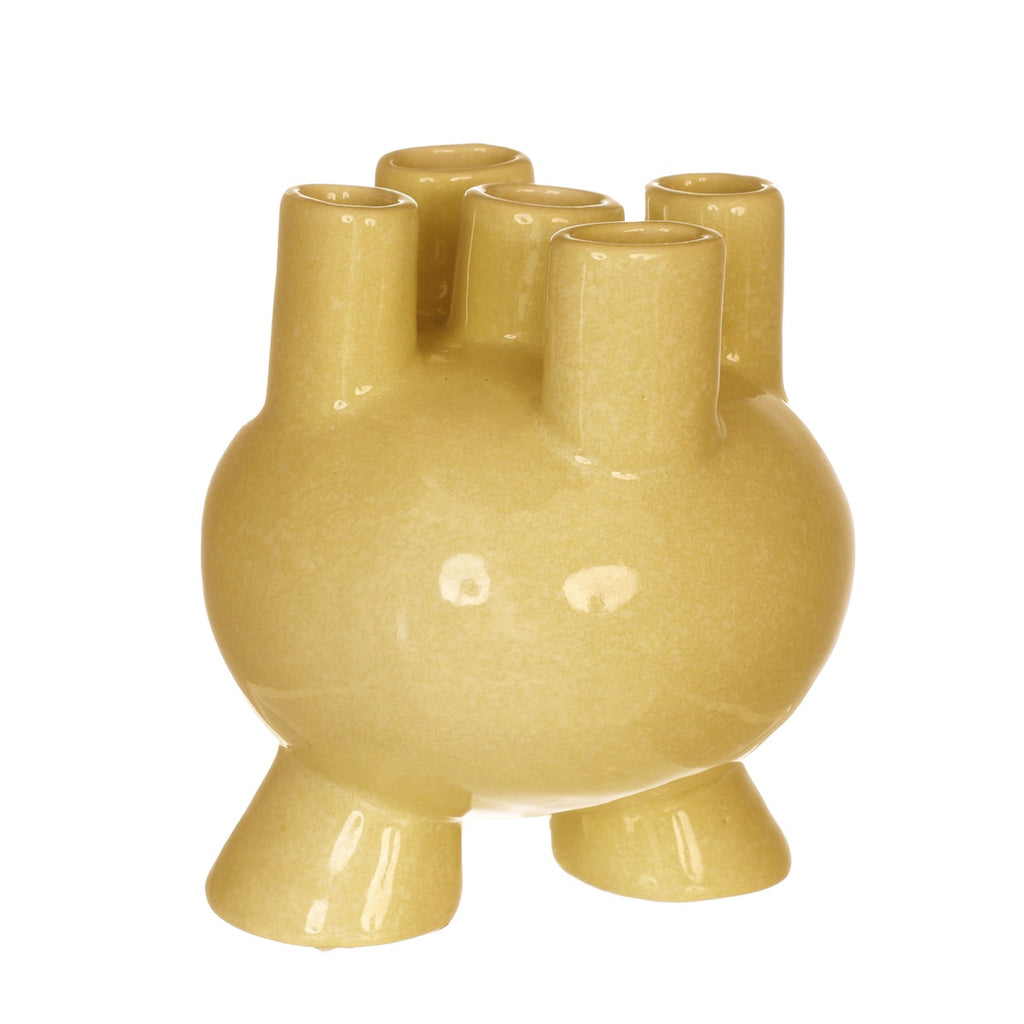 Ideas 4 Seasons Tulip vase Strollz Ø13 h.15 cm mustard — Ideas4Seasons