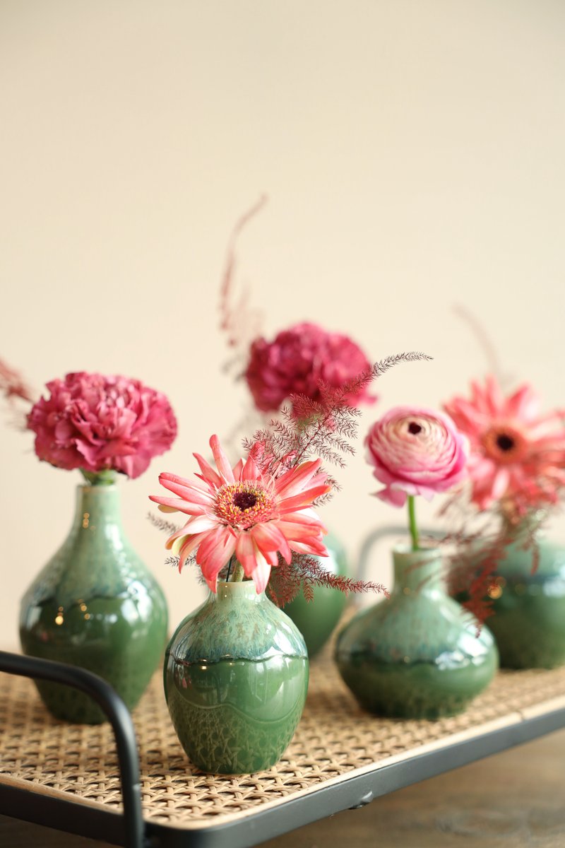 Ideas 4 Seasons Table vase Amy Ø7,5 x h.12 cm Seagreen — Ideas4Seasons