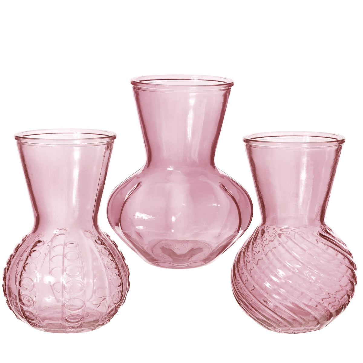 Ideas 4 Seasons Vase Kristal 3 ass. Ø13 h.18 cm light pink — Ideas4Seasons