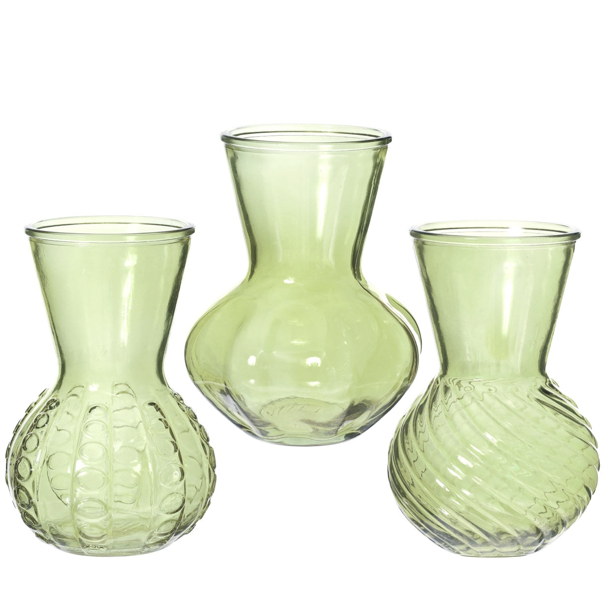 Ideas 4 Seasons Vase Kristal 3 ass. Ø13 h.18 cm light green — Ideas4Seasons