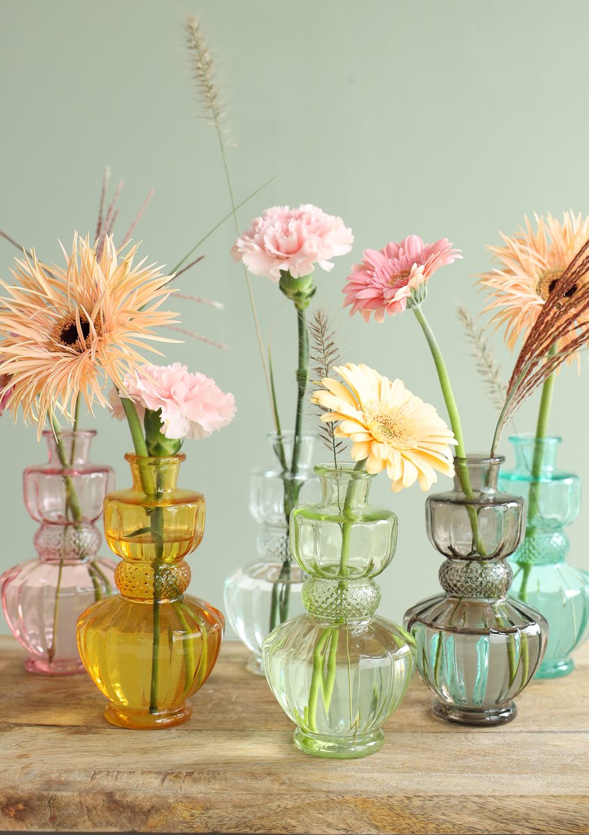 Ideas 4 Seasons Bellagio bottle Ø8,5 h.15 cm light green — Ideas4Seasons
