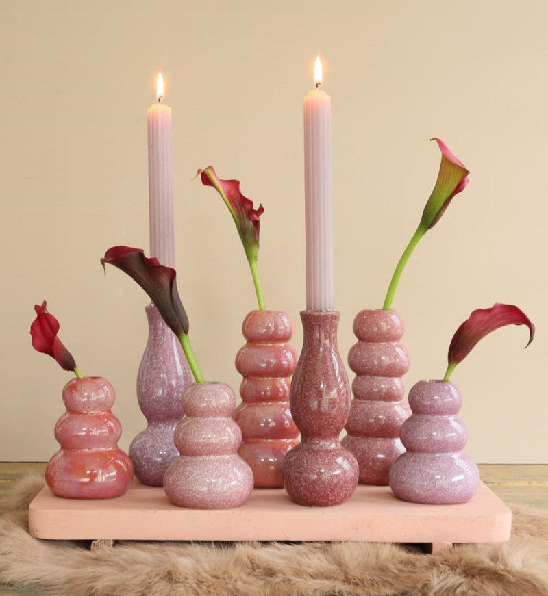 Vase Pebble h.9.5 Ø7 cm pink 4ass colours