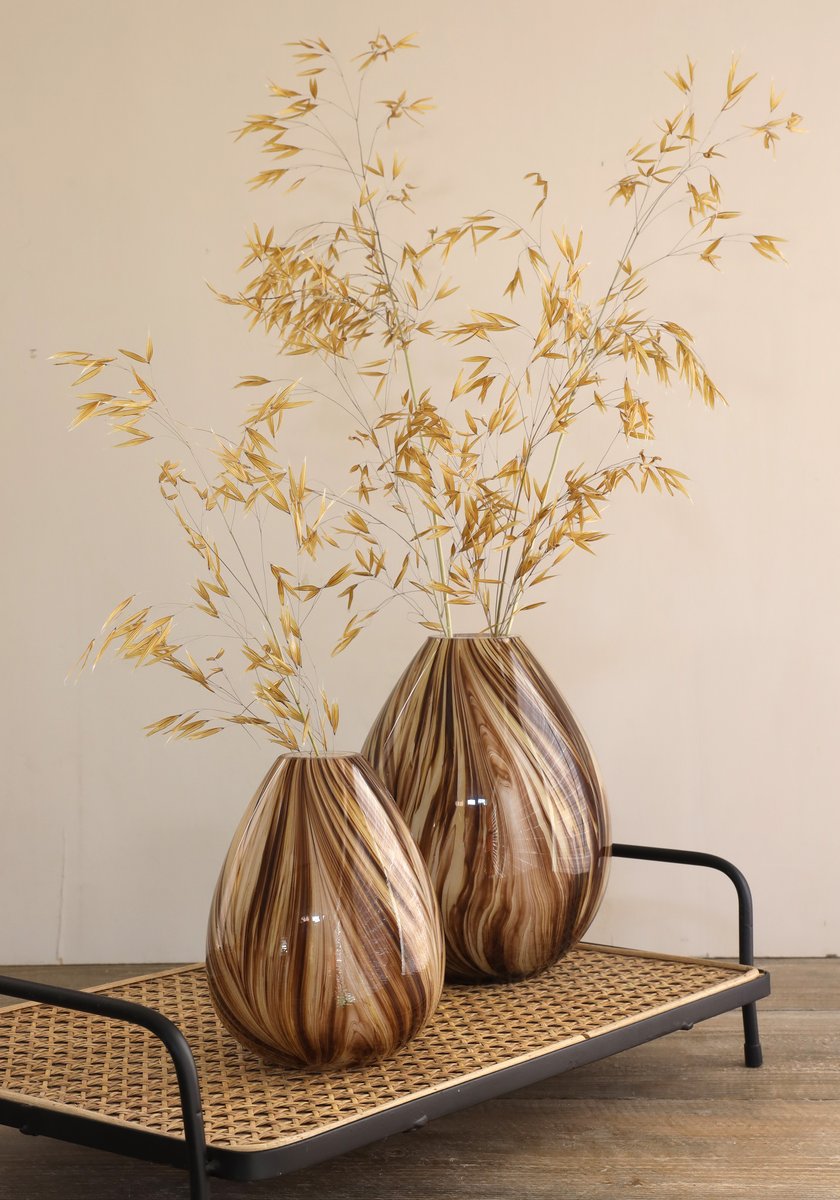 Ideas 4 Seasons Vase Lily Twist Ø12xh.15cm brown — Ideas4Seasons