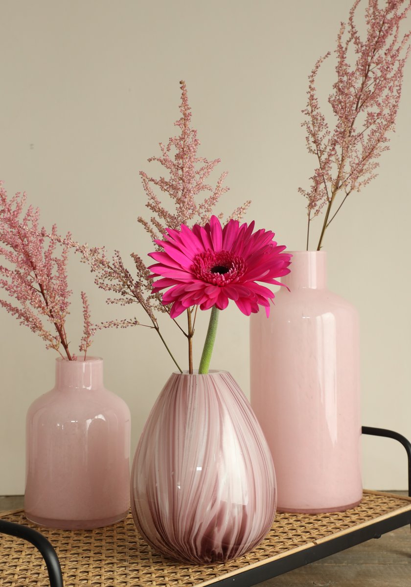 Ideas 4 Seasons Vase Lily Twist Ø16xh.20cm pink — Ideas4Seasons