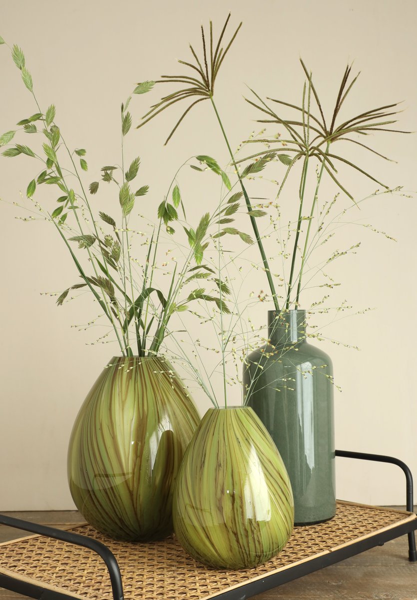 Ideas 4 Seasons Vase Lily Twist Ø16xh.20cm green — Ideas4Seasons