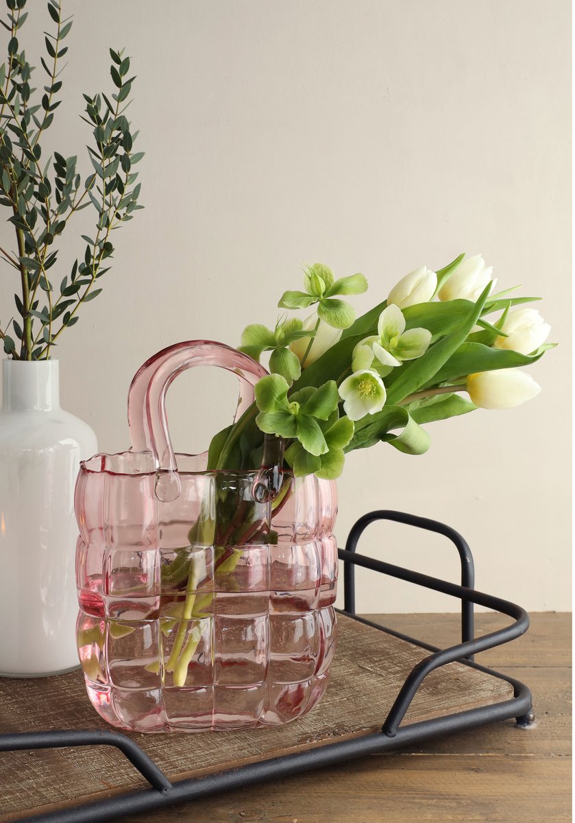 Ideas 4 Seasons Handbag vase Marais L.19 x W.11 x H.28 cm pink — Ideas4Seasons